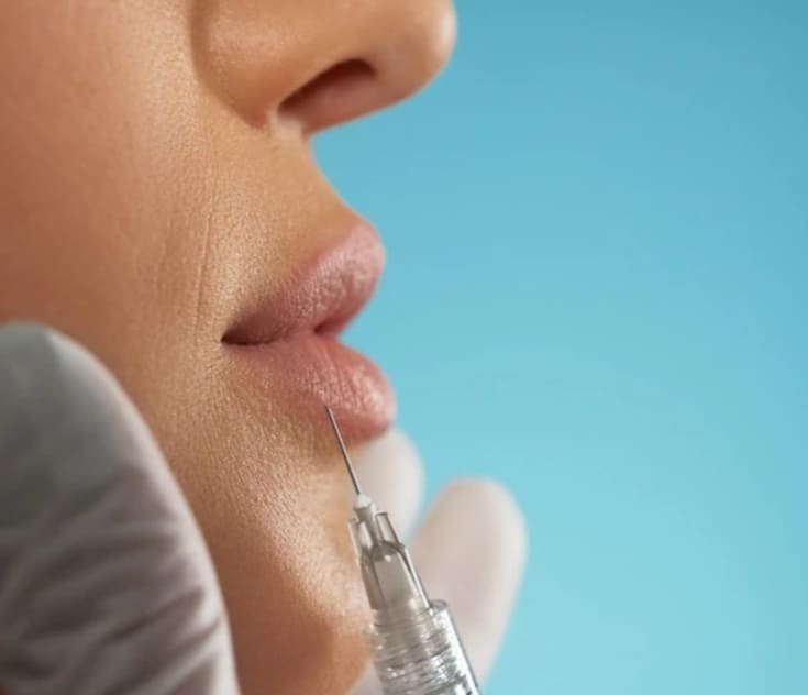 inyeccion estetica labios mujer procedimiento belleza cuidado facial